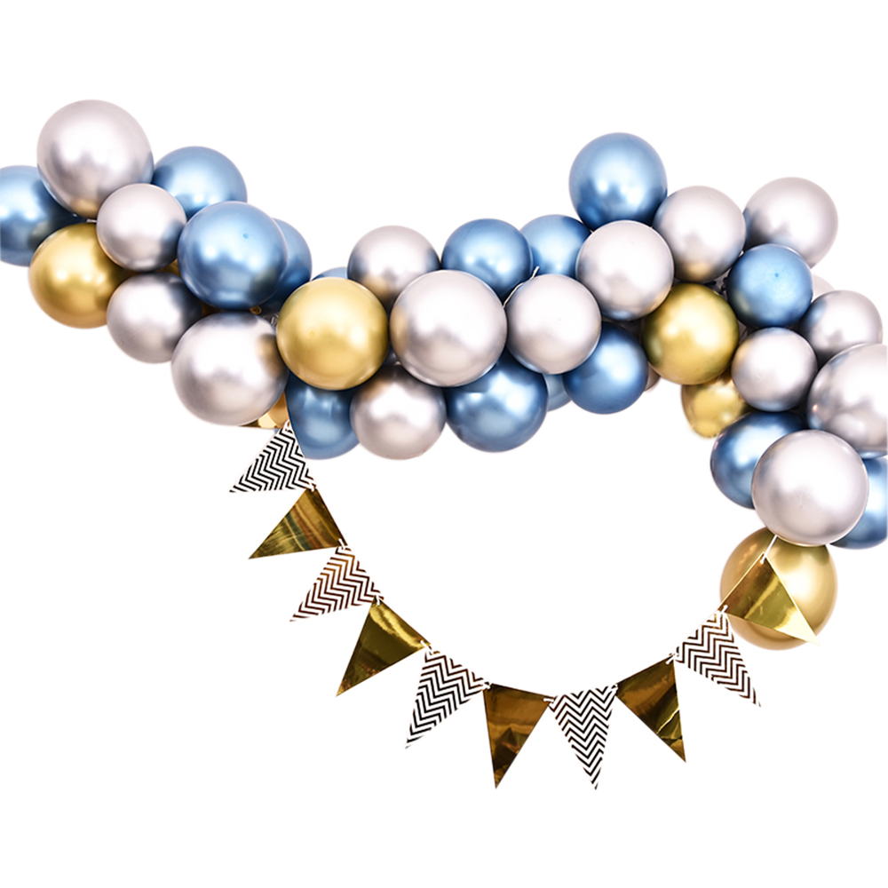 Vrise 2019 набор металлических золотых и серебряных шаров для вечеринки, украшения на день рождения и свадьбу, «сделай сам», гирлянда с воздушными шарами, набор с подставкой