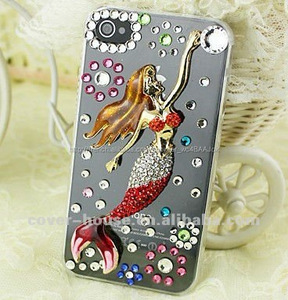 <span class=keywords><strong>Petite</strong></span> sirène Bling Hard Cover Case pour iPhone 4 4S - Product Image 1
