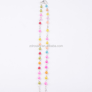 Cadeau promotionnel religieux : Mini chapelet catholique du Pape en perles de 4 mm avec fermoir mousqueton, emballé dans une bouteille à vœux en verre - Product Image 5