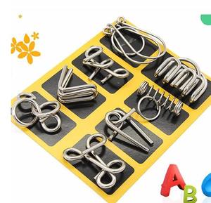 144 Metal Wire Puzzle Set Brain Teaser IQ Test Unlock Game Kids Toy Party  Bulk