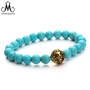 Freestyle bilezik tasarım kafa aslan baykuş buda kafatası Charm gümüş altın mat oniks siyah akik boncuk bilezik - Product Image 3