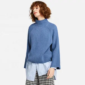 Ladies Fashion Clothing High Neck Wool Sweater Jumper