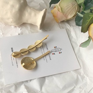 Gold plating dumb Gold beauty locket metal hair clip hair jewelry for girl - Product Image 4