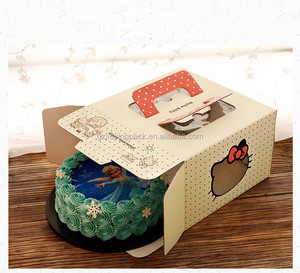Buona qualità Della Torta Della carta <span class=keywords><strong>pacchetto</strong></span> facile da prendere stampato marrone carta kraft scatole torta con manico - Product Image 4