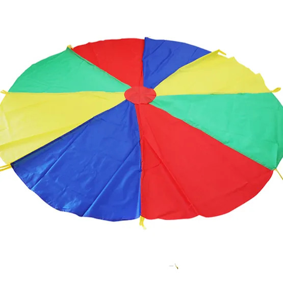8 Handles 2m Kids Play Rainbow Parachute Multicolor Nylon Outdoor Fun Play Tool 