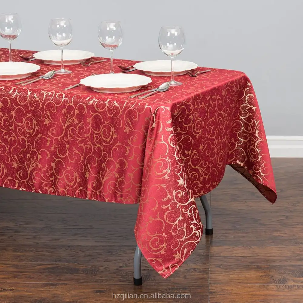 China Supplier Wholesale High Quality Cheap Jacquard Damask Tablecloth