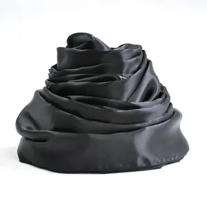 Tecido de seda de cetim, tecido de seda preto de amoreira 19mm 100%