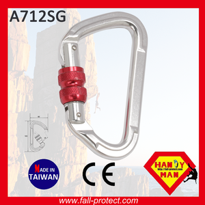 Mousqueton en aluminium robuste pour escalade, à verrouillage par vis, 23KN - Product Image 5