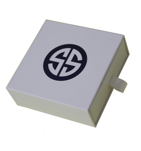 Boîte <span class=keywords><strong>blanche</strong></span> noir à chaud en argent logo emballage boîte à bijoux boîtes en carton de papier ruban sortir - Product Image 1