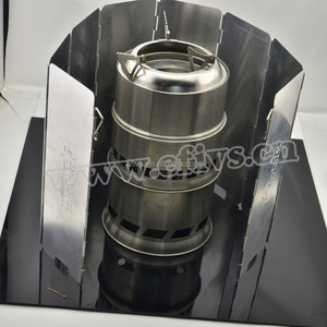 Réchaud <span class=keywords><strong>de</strong></span> camping pliable en acier Chongfu avec pare-vent et sac <span class=keywords><strong>de</strong></span> transport, compatible avec les brûleurs au butane légers - Product Image 2