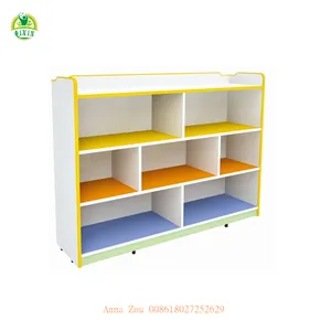 Rak Kabinet Furnitur Prasekolah/Rak Penyimpanan Anak/Rak Kabinet Sudut Lemari Kayu (QX-201B)