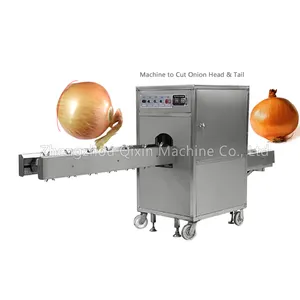 Lemon cutting head and tail cutting equipment Stainless steel mesh belt conveyor type fruit and vegetable cutting equipment