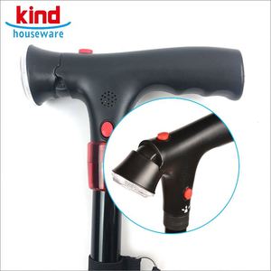 Ayarlanabilir katlanır LED baston için yaşlı akıllı kamışı çift kolu ile rehabilitasyon terapi malzemeleri için - Product Image 4