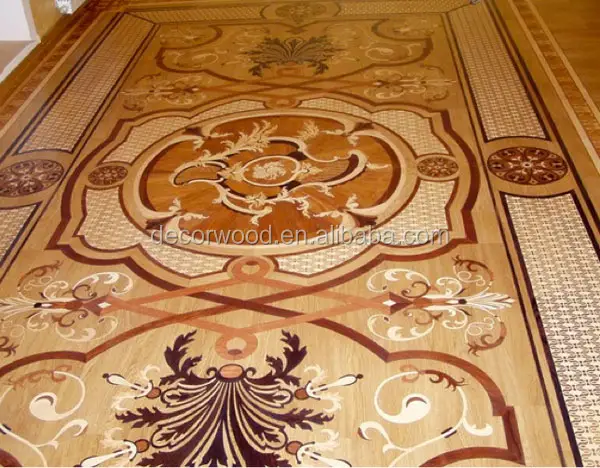 art parquet bois flooring wood inlay medallion walnut mahogany and border mid century designs