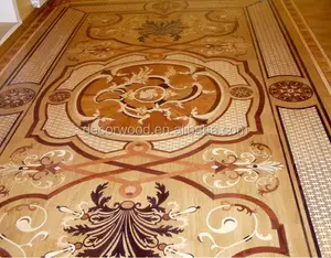 <span class=keywords><strong>Parquet</strong></span> en bois d'art, incrustation de bois, médaillon en noyer et <span class=keywords><strong>acajou</strong></span>, bordures, designs du milieu du siècle - Product Image 1