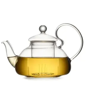 BLJOE05 Teapot 24oz Heat Resistant Borosilicate Pitcher Kettle For Tea Juice Water With Glass Infuser and Lid