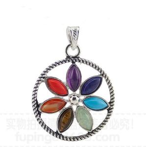 FPG001 Huilin Jewelry Pendentif de yoga avec symbole de puissance <span class=keywords><strong>Reiki</strong></span> Cho Ku Rei des 7 chakras, bijoux avec <span class=keywords><strong>symboles</strong></span> 3D, breloques en pierre, vente en gros - Product Image 6