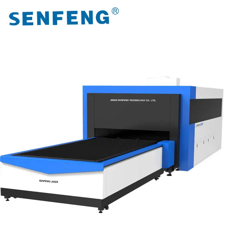 Senfeng 3KW 4KW 6KW เครื่องตัดไฟเบอร์เลเซอร์ด้วยกระจกป้องกันรังสีและฝาครอบเต็มรูปแบบ