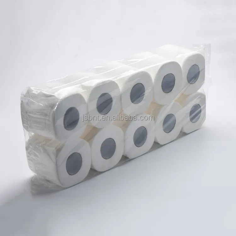 Mezcla de pulpa blanca rollo de tejido Natural de la servilleta de papel de 2 capas de 300 hojas de papel de tejido personalizado en relieve de papel higiénico