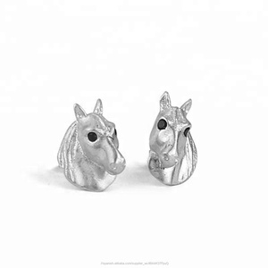 Moda que <span class=keywords><strong>va</strong></span> <span class=keywords><strong>mi</strong></span> manera caballo plata hombres pendiente del perno prisionero - Product Image 1