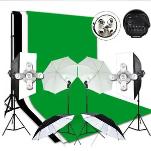 3X6Mสีเขียวฉากหลังถ่ายภาพSoftbox Light Stand Studio Kit