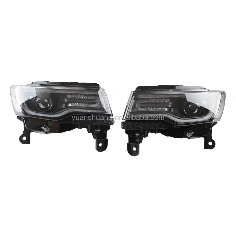 Drl Dagrijverlichting Led Koplamp Head Light Lamp Voor Jeep Grand Cherokee 2014 + Offroad Koplamp Montage Onderdelen