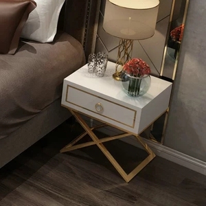 Elegant <strong>High</strong> Glossy Modern White <strong>Bedside</strong> <strong>Table</strong> - Product Image 2