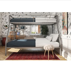 Twin/Full Sturdy Metal Frame with <strong>Ladder</strong> and Safety Rails Metal <strong>Bunk</strong> <strong>Bed</strong> - Product Image 3