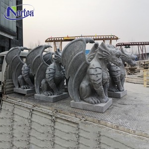 Jardin extérieur décoratif <span class=keywords><strong>pierre</strong></span> marbre <span class=keywords><strong>gargouille</strong></span> Halloween Statues Sculpture avec aile - Product Image 3