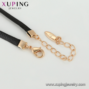 44472 و xuping الأزياء 18k مطلية بالذهب أحدث تصميم أعلى بيع جميلة زهرة جلدية المختنق قلادة للفتيات - Product Image 5