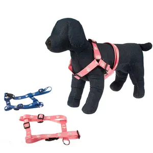 Hersteller Großhandel rosa blau Pfoten abdruck Nylon Haustier Zubehör Geschirr für Hund