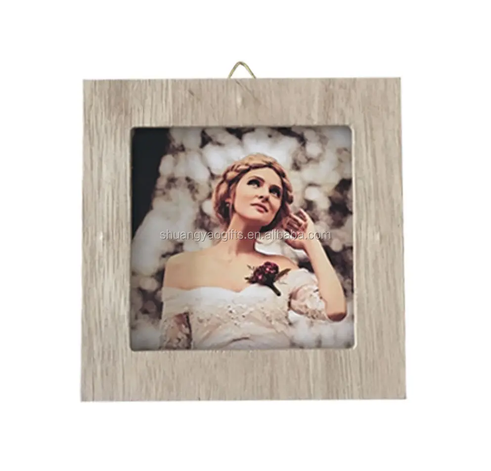 Nature color Wooden photo frame on wall decoration wood photos holder for home decoration