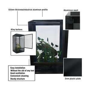 Terrario de jaula para reptiles y mascotas, Color negro, tamaño M, superventas, precio barato, lagarto - Product Image 4