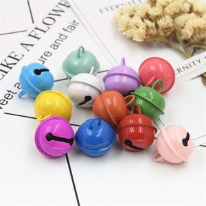 Artigianato natalizio fai da te 30 pezzi 22mm Mini campane rotonde in metallo verniciato colorato Jingle Bell - Product Image 2