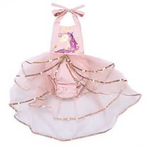 Groothandel Baby Meisjes Nieuw Design Mode Goud Eenhoorn Romper Verjaardagsfeestje Mooie Prinses Tutu Romper - Product Image 1