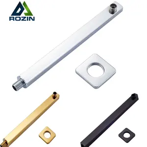 Kit de luxo braço cromado chuveiro dourado, suporte de parede para cabeça do chuveiro g1/2 vara fixa/suporte para jato