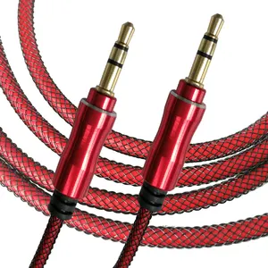 Visnet Weven Gevlochten Hoogwaardige Muziek Zware Aux Cord 3.5 Mm Jack Audio Kabel