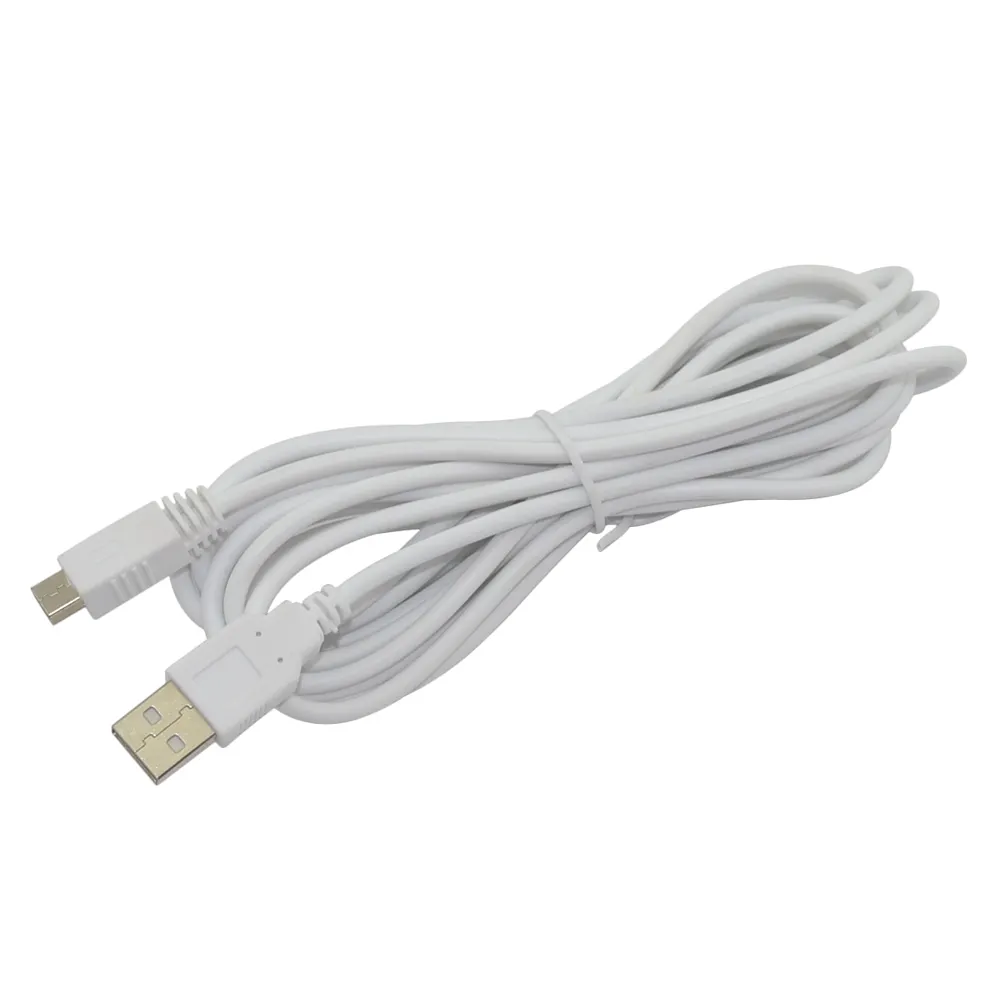 Câble d'alimentation USB pour manette Wii U, 10ft/3 m, blanc/noir, 5 pcs, cordon de chargeur de haute qualité pour console, livraison gratuite