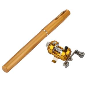 <strong>Mini</strong> Portable <strong>Pocket</strong> Aluminum Alloy <strong>Pen</strong> <strong>Fishing</strong> <strong>Rod</strong> and Reel Combo 4 Colors - Product Image 2