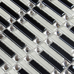 Mosaico di cristallo per la decorazione della parete bordo della vasca da bagno strisce di vetro trasparente mosaico e la lucidatura piccola piastrella quadrata a specchio 3D - Product Image 3
