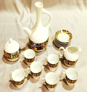 28pcs Jebena ceramic Ethiopian coffee Set cawa cup set for saba coffee