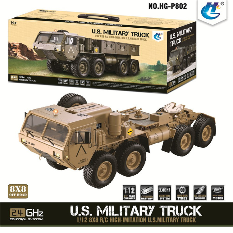 Newest HG P801 P802 8WD Military Truck RC Car - Ready-to-Go US