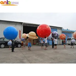 Attractive lighting inflatable nine planets /inflatable PVC LED hanging full printing balloons for decoration