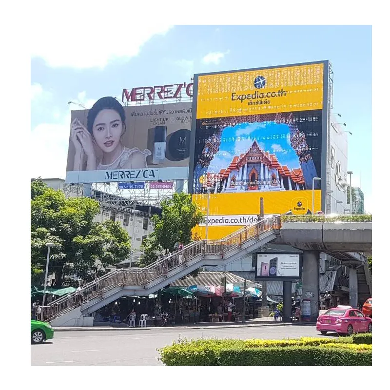 Su geçirmez perde örgü şeffaf reklam Billboard Pantalla Video duvar P16 LED ekran