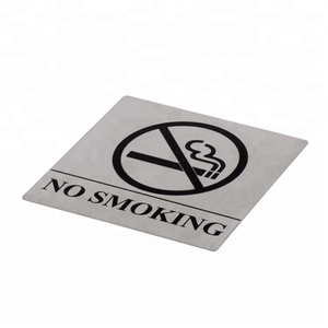 Argent non fumeur panneau d'avertissement panneau de signalisation plaque dans l'hôtel - Product Image 4
