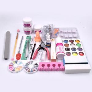 24 Pcs Professionnel Acrylique Paillettes Couleur Poudre Français Nail Art <span class=keywords><strong>Deco</strong></span> Tips Set - Product Image 1
