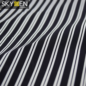 Skygen thương hiệu Tùy chỉnh màu đen và trắng sọc vải sọc Mens Áo sơ mi 100% cotton satin sọc vải - Product Image 2