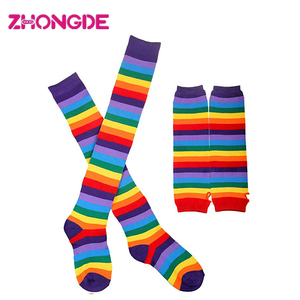 Custom Rainbow Stripe Fingerless Gloves <strong>Arm</strong> <strong>Warmer</strong> - Product Image 6
