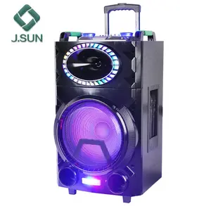 New product 15 inch dj speaker box with trolley in stage