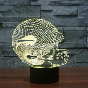 Lámpara de Mesa LED con Casco de Fútbol Americano de los <span class=keywords><strong>Buffalo</strong></span> Bills de la <span class=keywords><strong>NFL</strong></span>, Luz Nocturna 3D Colorida de 7 Colores, Regalo de Navidad para Niños - Product Image 3